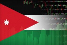 العلم الأردني مع البورصة